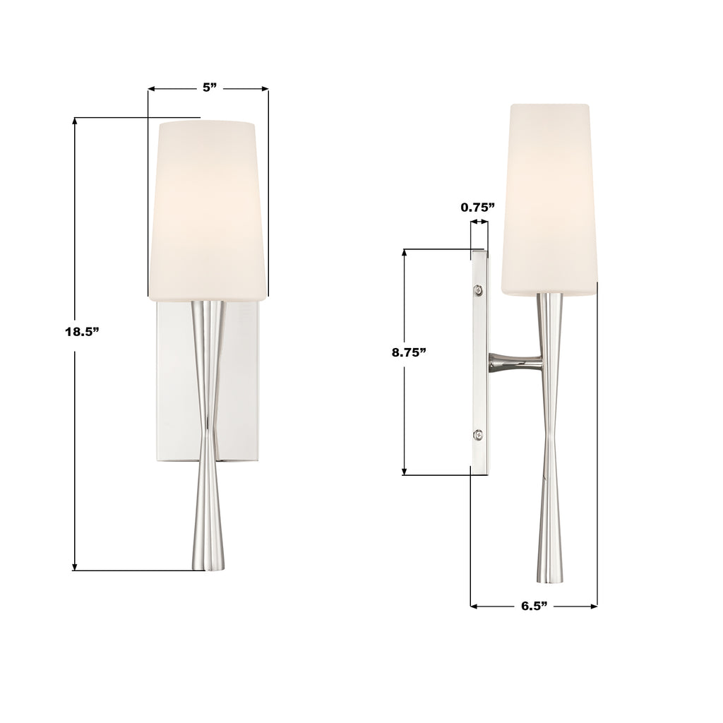TRE-221-OP-PN Trenton 5'' Sconce | Dimensions Image
