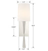 TRE-221-PN Trenton 1 Light Sconce | Dimensions Image