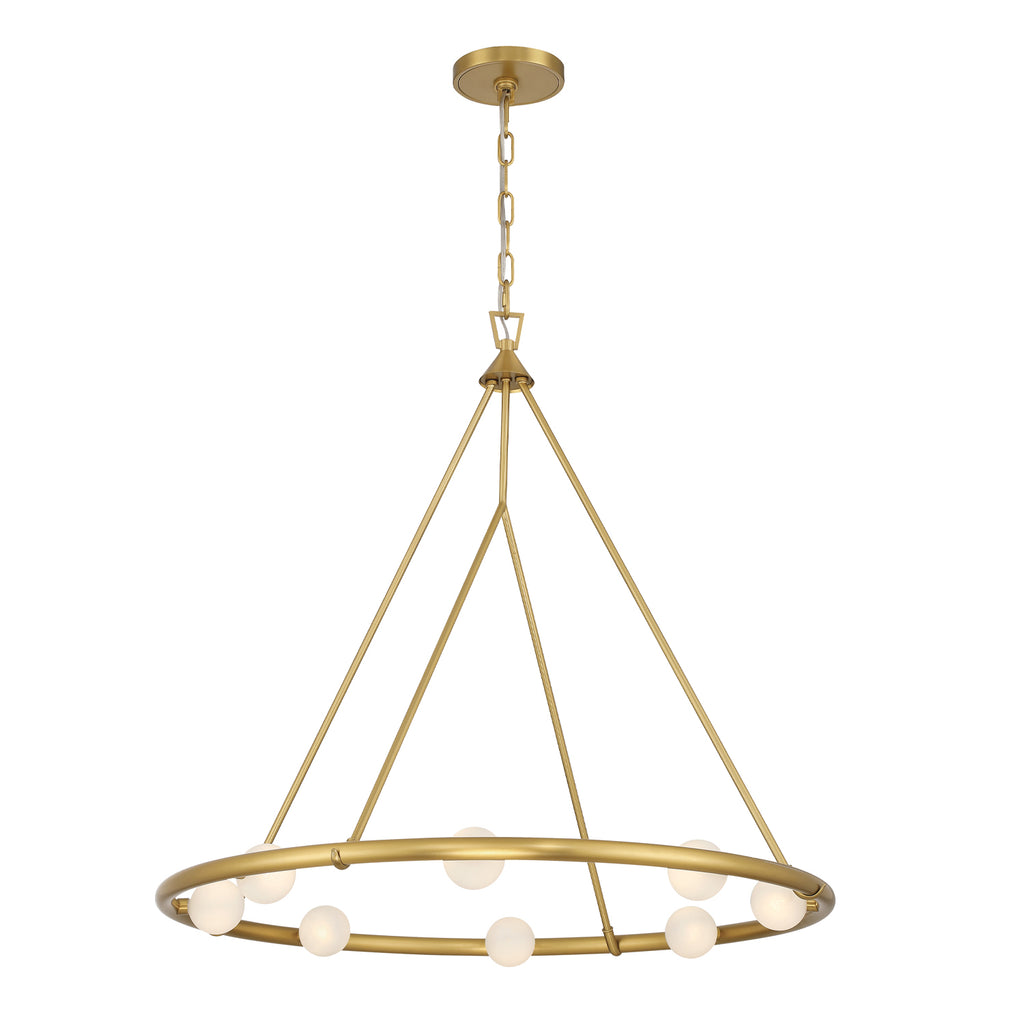 Crystorama Terrell 29.5'' LED Chandelier in Luxe Gold - Front View