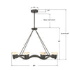 VNC-6508-NB Vance 39'' Integrated LED Chandelier | Dimensions Image
