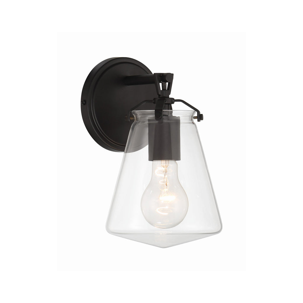 Crystorama Voss 5.75'' Sconce in Matte Black - Front View