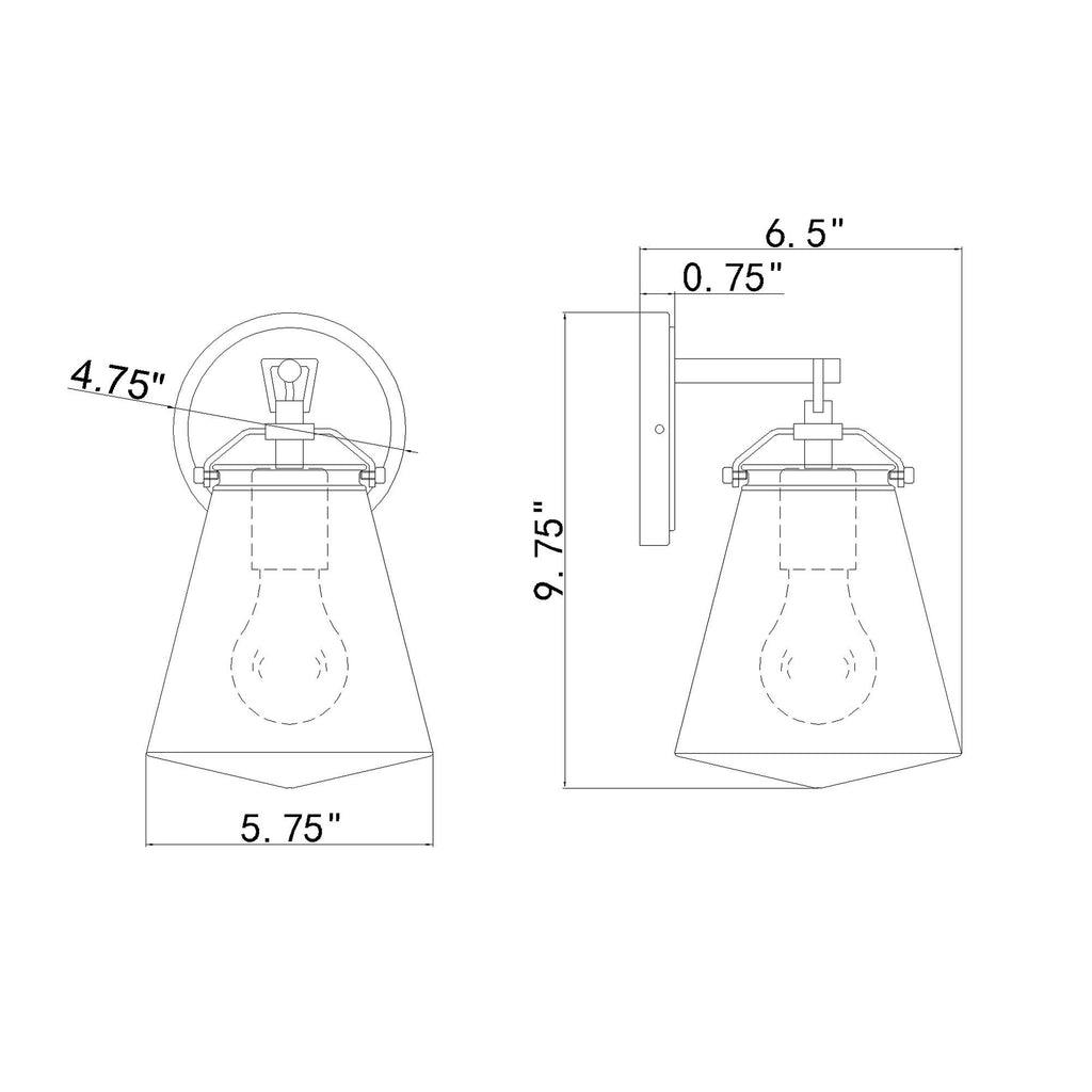 Crystorama Voss 5.75'' Sconce - Product Dimensions