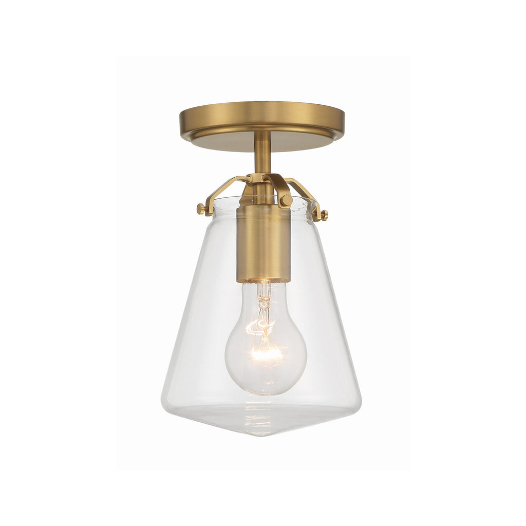 Crystorama Voss 5.75'' Semi Flush Mount in Luxe Gold - Front View