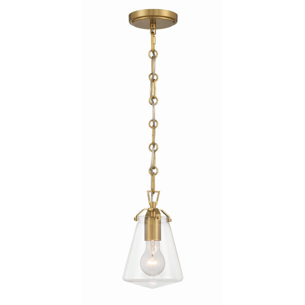 Crystorama Voss 5.75'' Pendant in Luxe Gold - Front View
