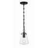 Crystorama Voss 5.75'' Pendant in Matte Black - Front View