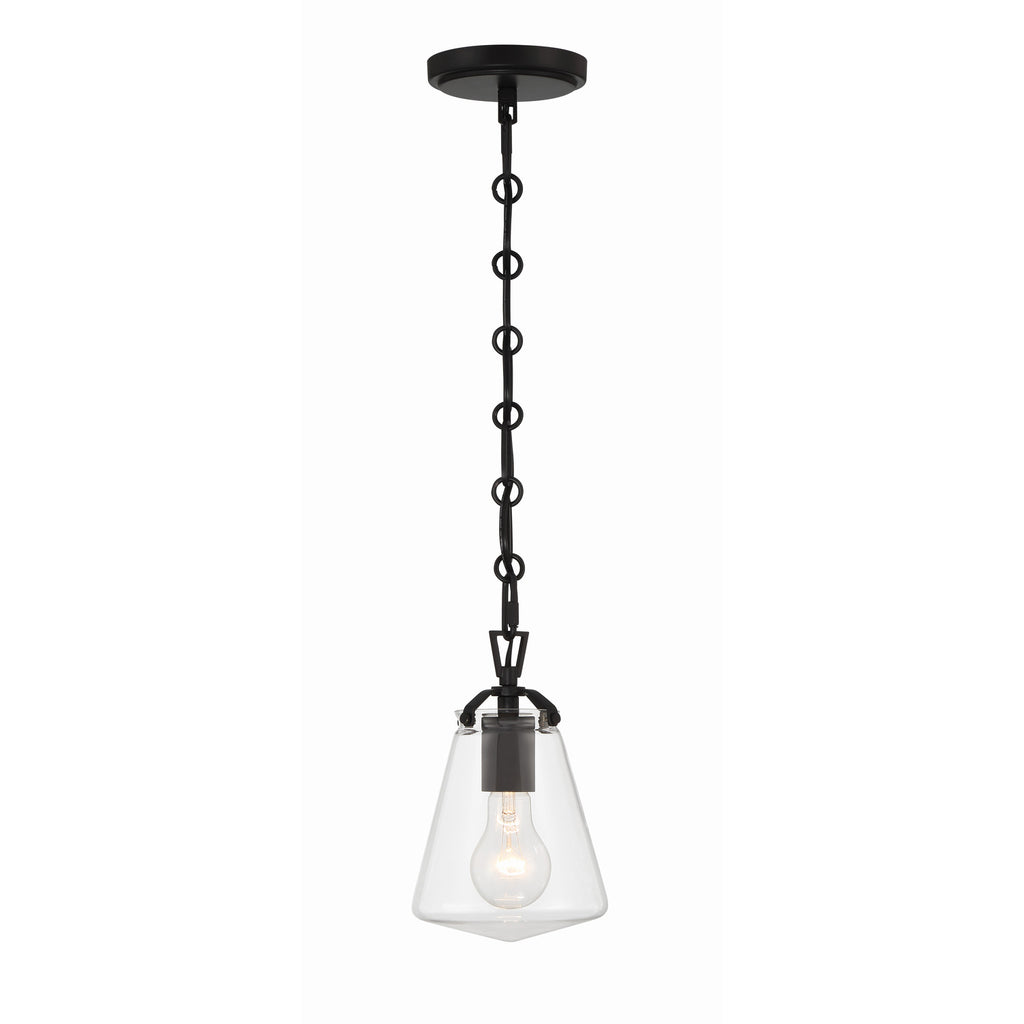 Crystorama Voss 5.75'' Pendant in Matte Black - Additional View