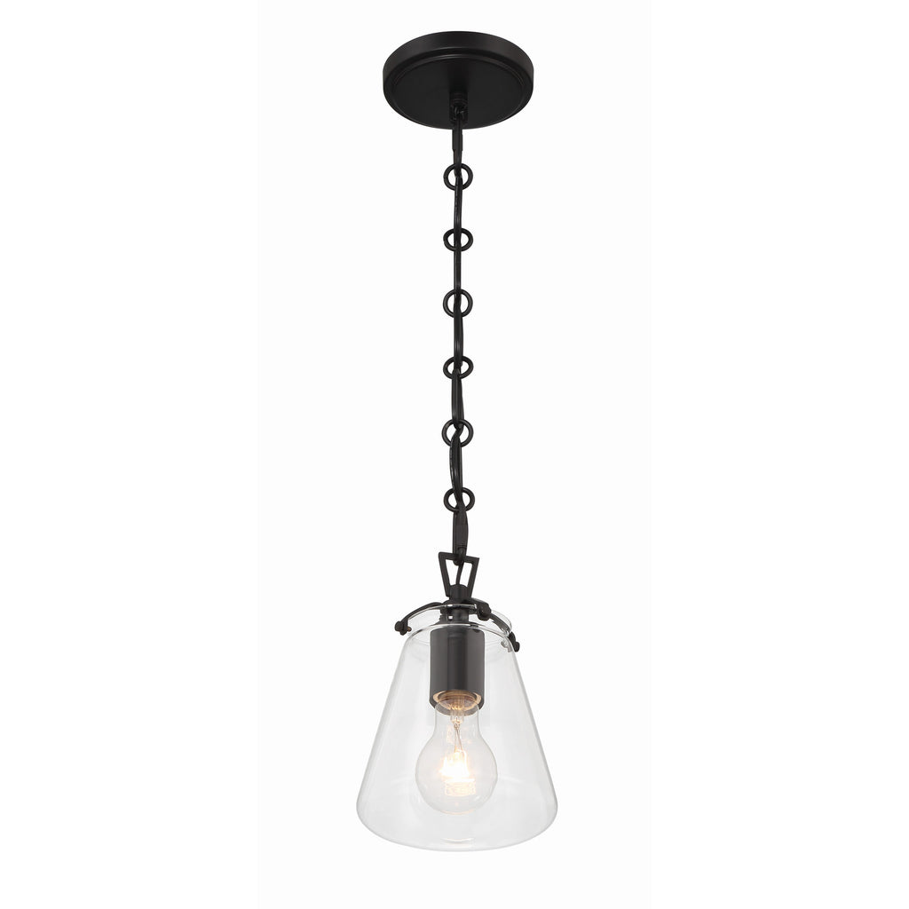 Crystorama Voss 5.75'' Pendant in Matte Black - Additional View