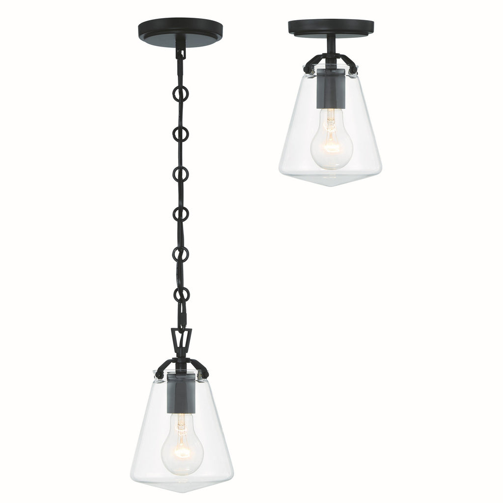 Crystorama Voss 5.75'' Pendant in Matte Black - Additional View