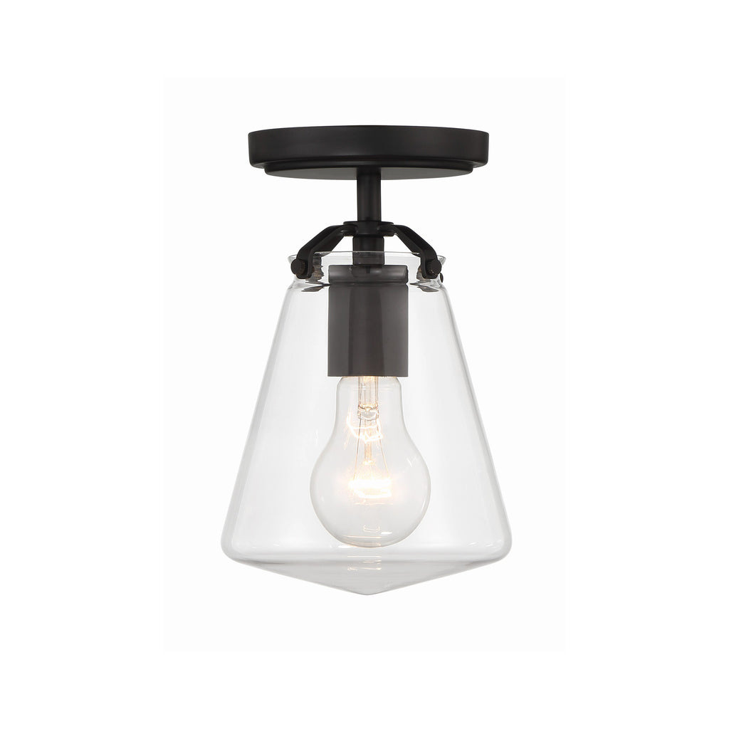 Crystorama Voss 5.75'' Semi Flush Mount in Matte Black - Additional View