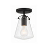 Crystorama Voss 5.75'' Semi Flush Mount in Matte Black - Front View