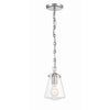 Crystorama Voss 5.75'' Pendant in Polished Nickel - Front View