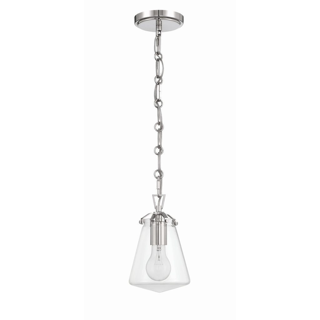 Crystorama Voss 5.75'' Pendant in Polished Nickel - Additional View