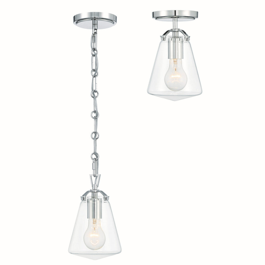 Crystorama Voss 5.75'' Pendant in Polished Nickel - Additional View