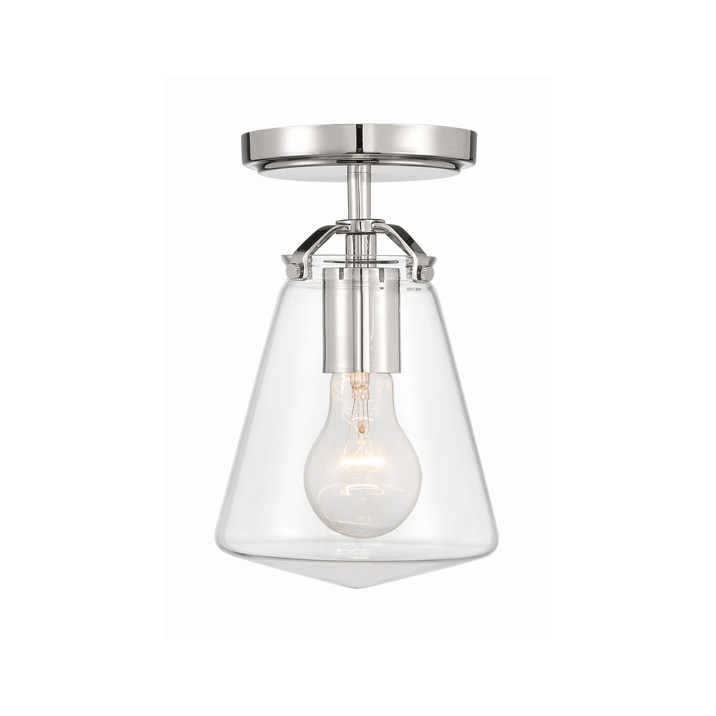 Crystorama Voss 5.75'' Semi Flush Mount in Polished Nickel - Additional View