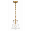 Crystorama Voss 8.25'' Pendant in Luxe Gold - Front View