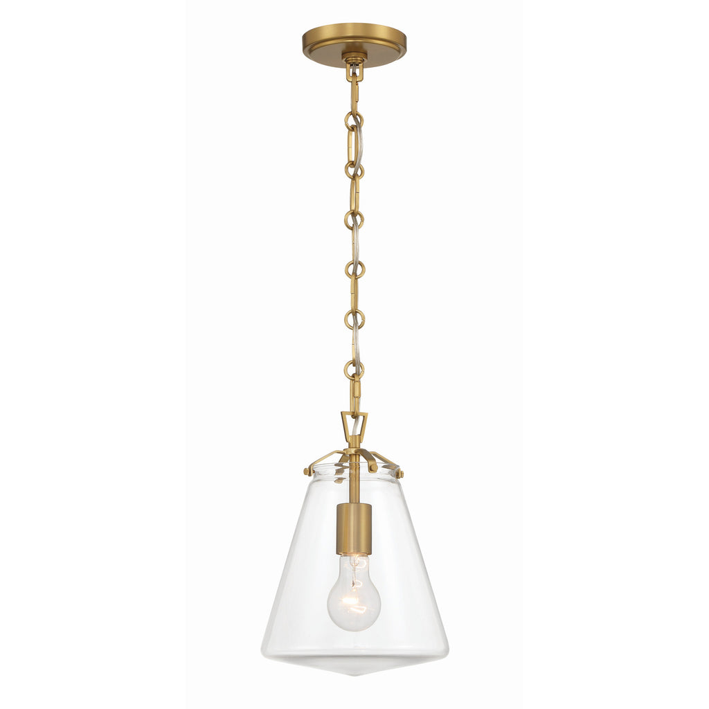 Crystorama Voss 8.25'' Pendant in Luxe Gold - Front View