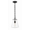 Crystorama Voss 8.25'' Pendant in Matte Black - Front View