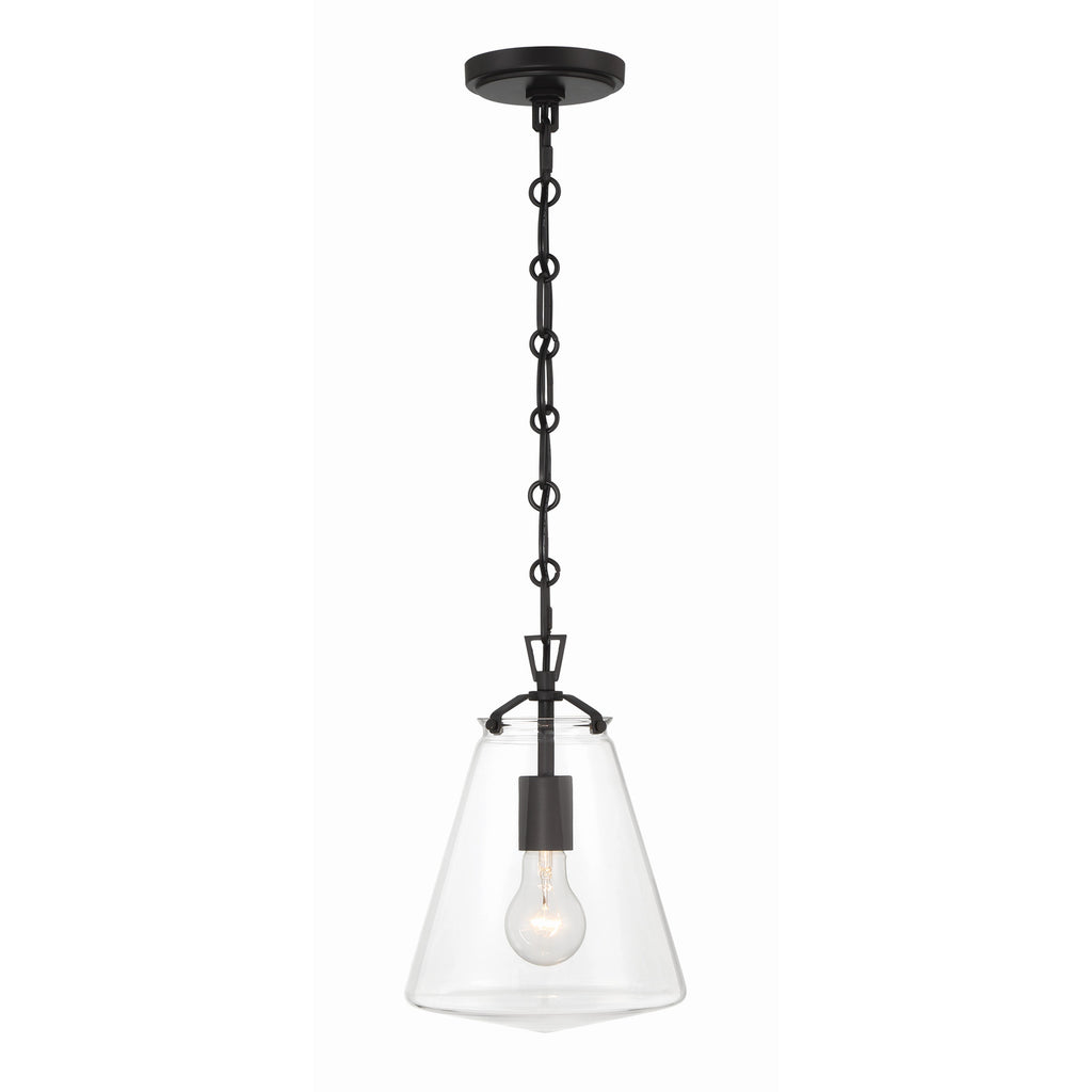 Crystorama Voss 8.25'' Pendant in Matte Black - Additional View