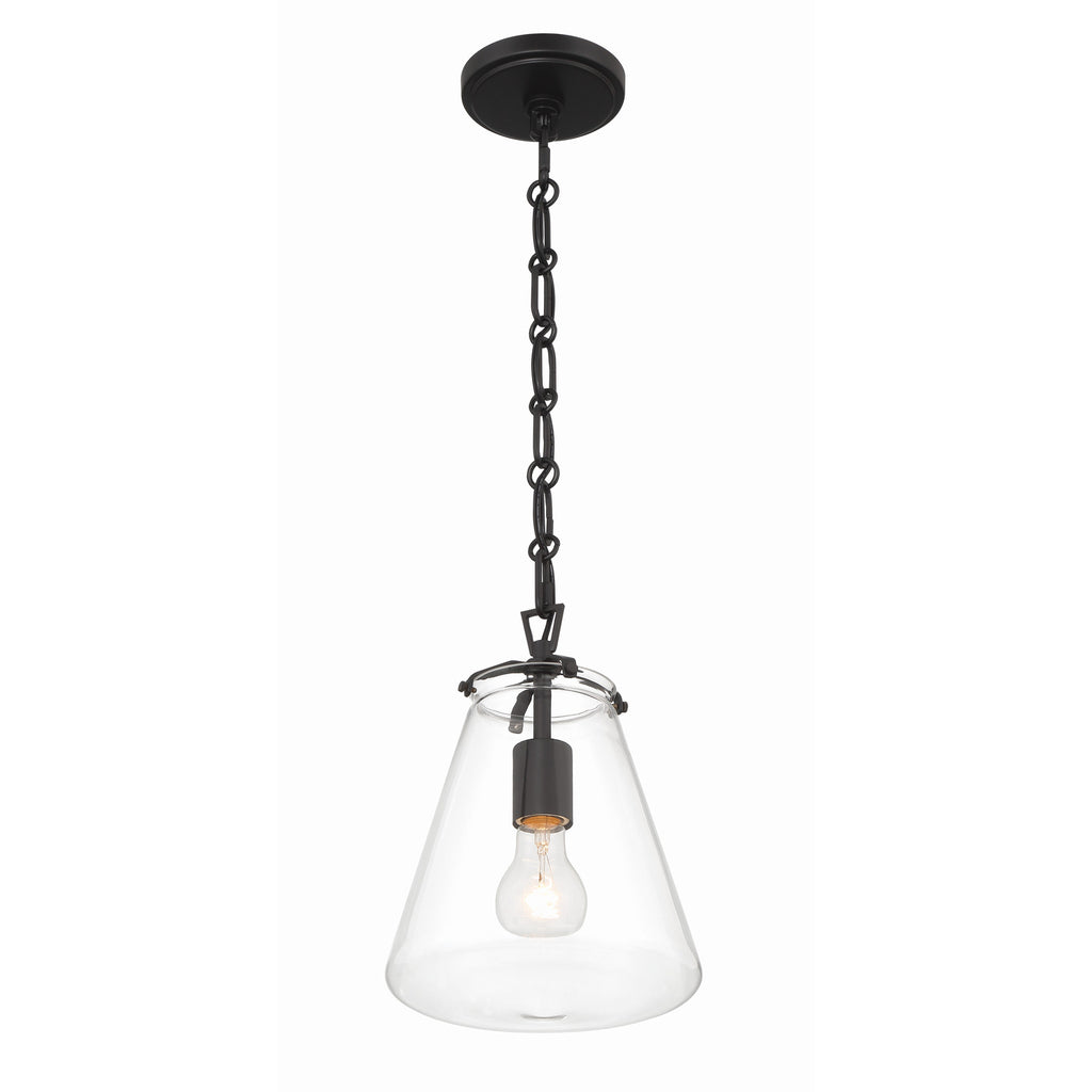 Crystorama Voss 8.25'' Pendant in Matte Black - Additional View