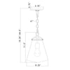 Crystorama Voss 8.25'' Pendant - Product Dimensions