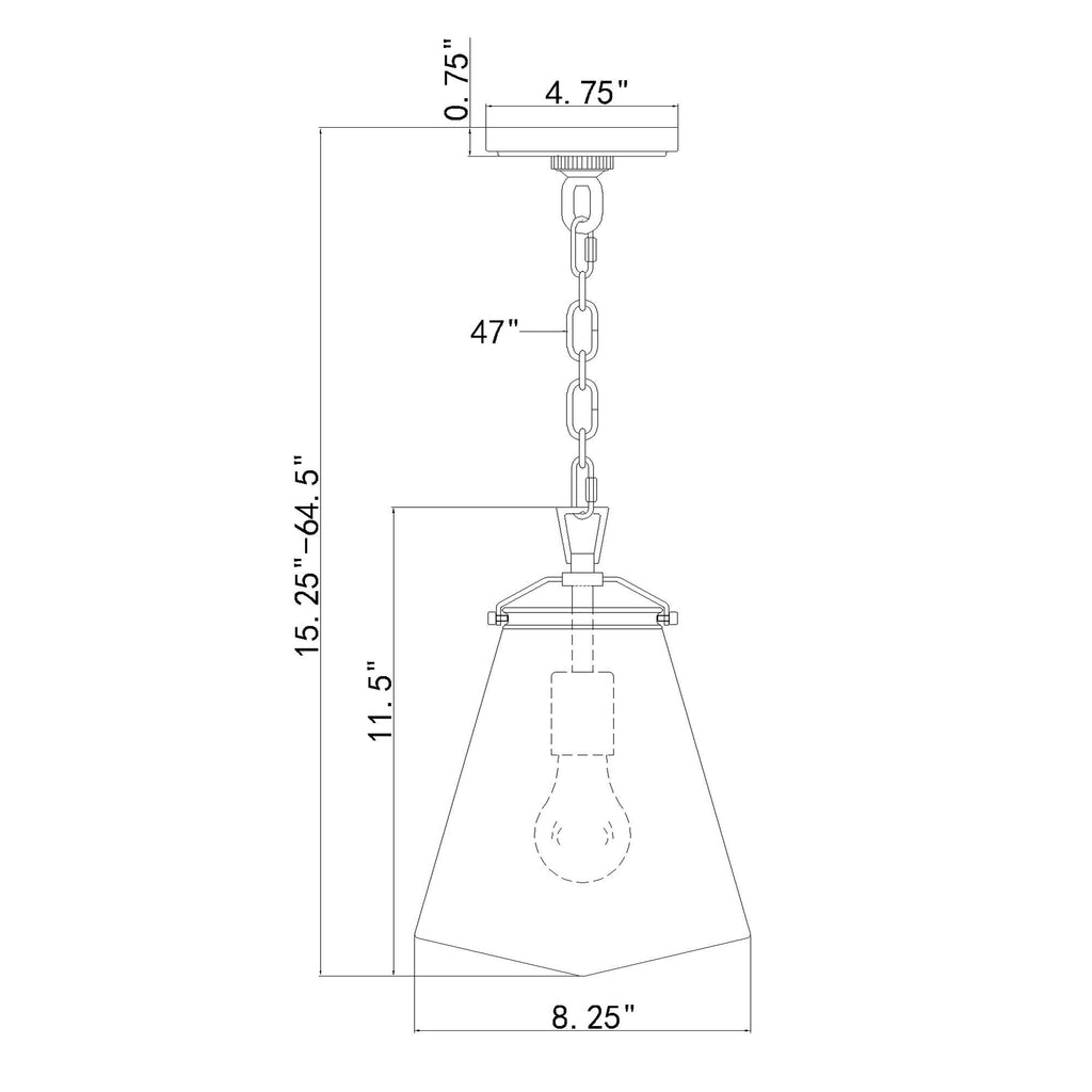 Crystorama Voss 8.25'' Pendant - Product Dimensions