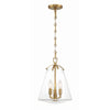 Crystorama Voss 11'' Pendant in Luxe Gold - Front View