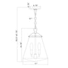 Crystorama Voss 11'' Pendant - Product Dimensions