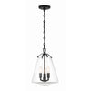 Crystorama Voss 11'' Pendant in Matte Black - Front View