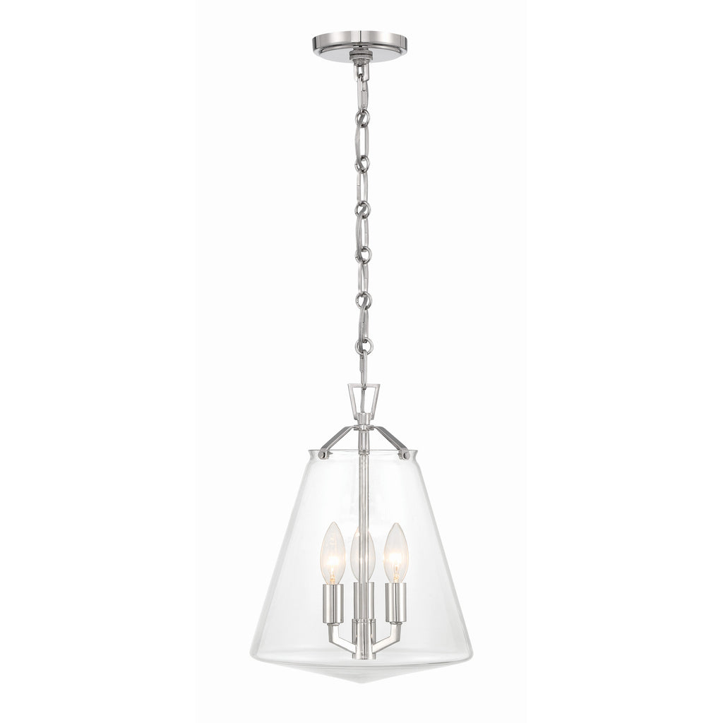 Crystorama Voss 11'' Pendant in Polished Nickel - Additional View