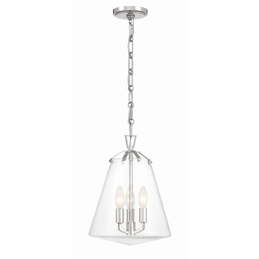 Crystorama Voss 11'' Pendant in Polished Nickel - Front View