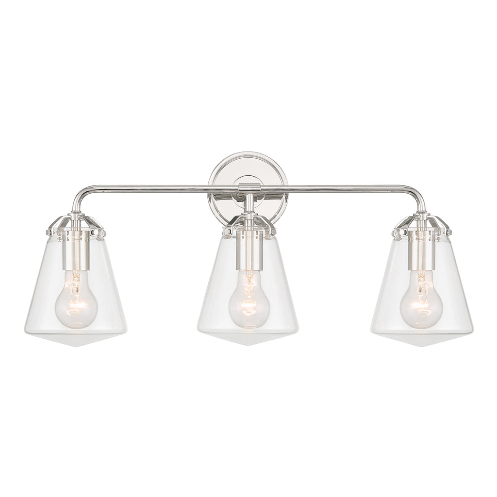 Crystorama Voss 25'' Bathroom Vanity in Polished Nickel - Front View