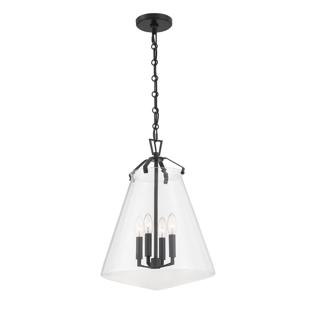 Crystorama Voss 15.25'' Pendant in Matte Black - Front View