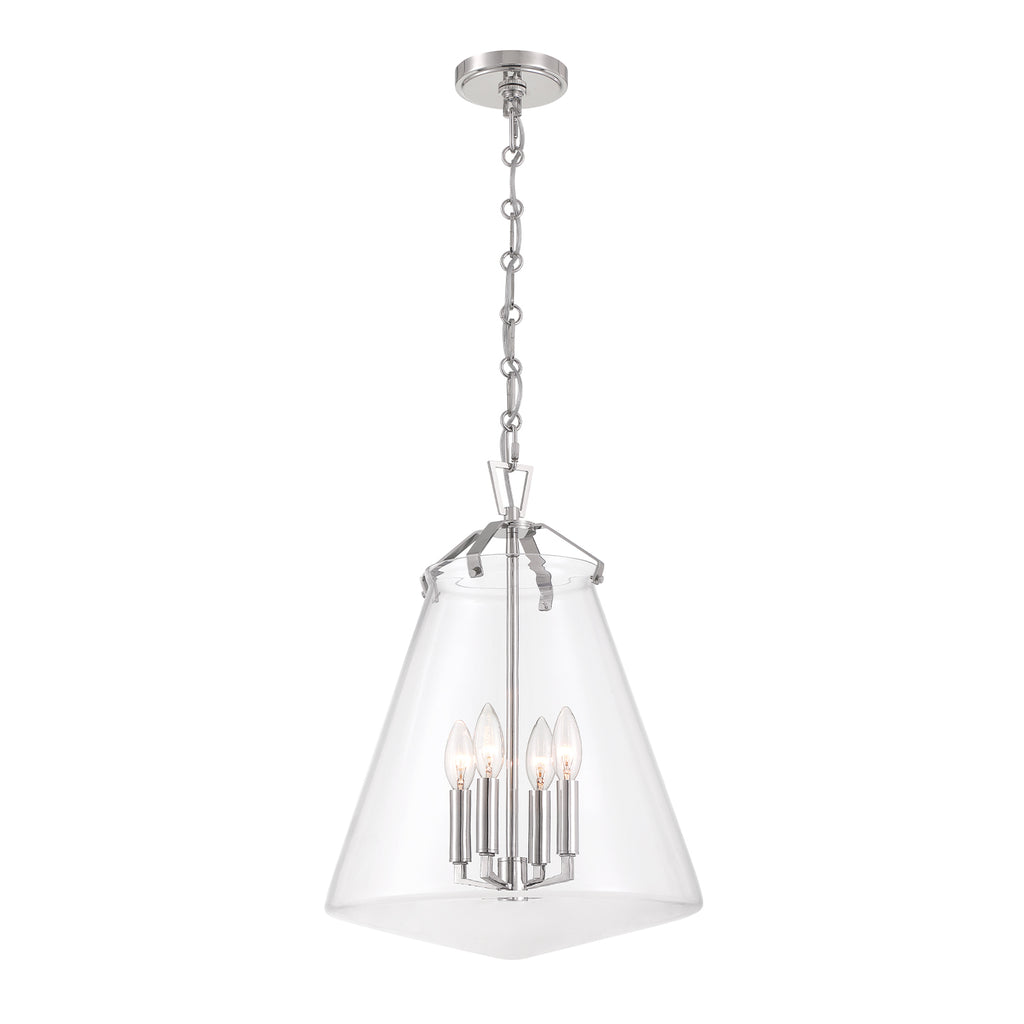 Crystorama Voss 15.25'' Pendant in Polished Nickel - Front View