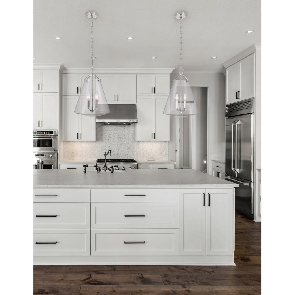 Crystorama Voss 15.25'' Pendant in Polished Nickel - Lifestyle View