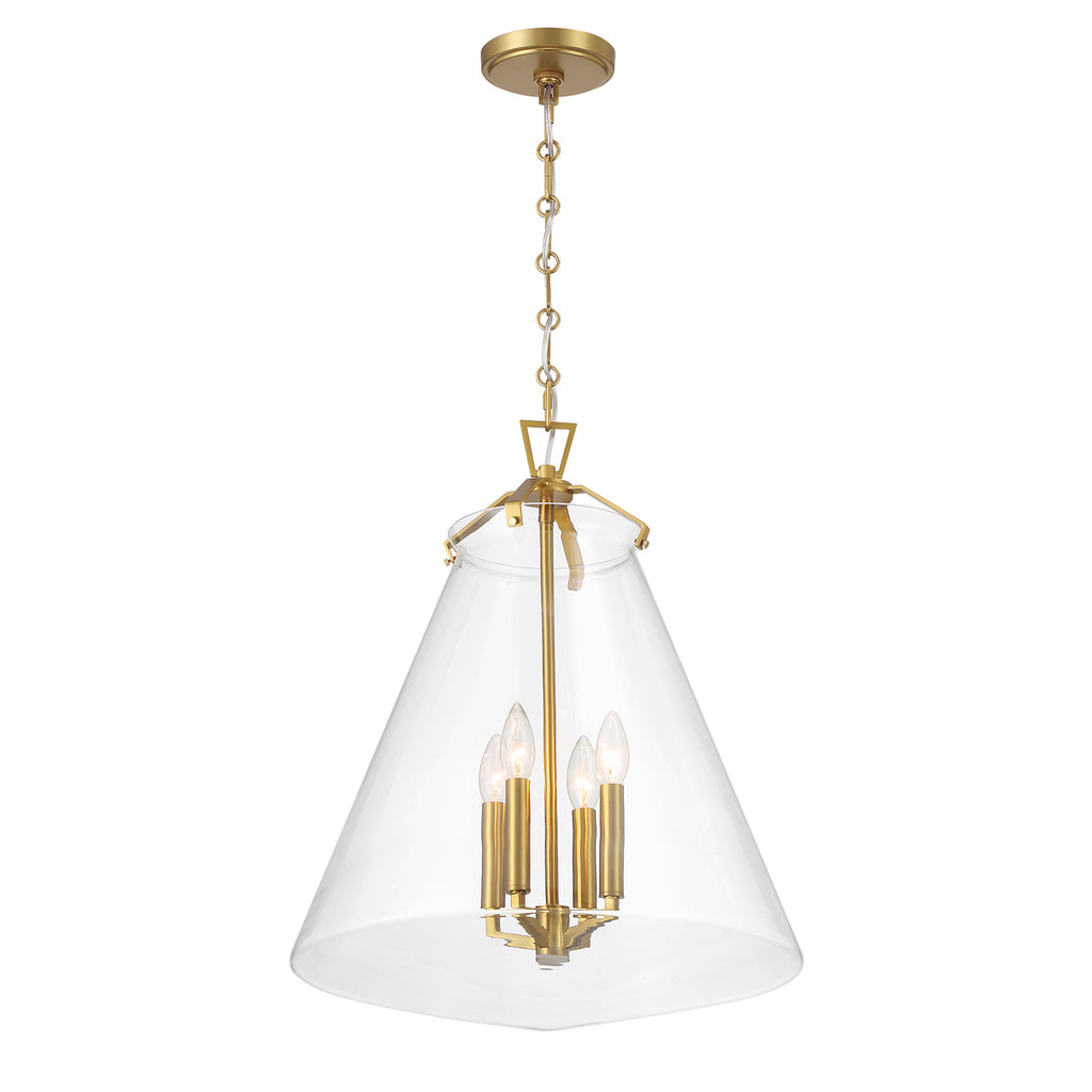 Crystorama Voss 18'' Pendant in Luxe Gold - Front View