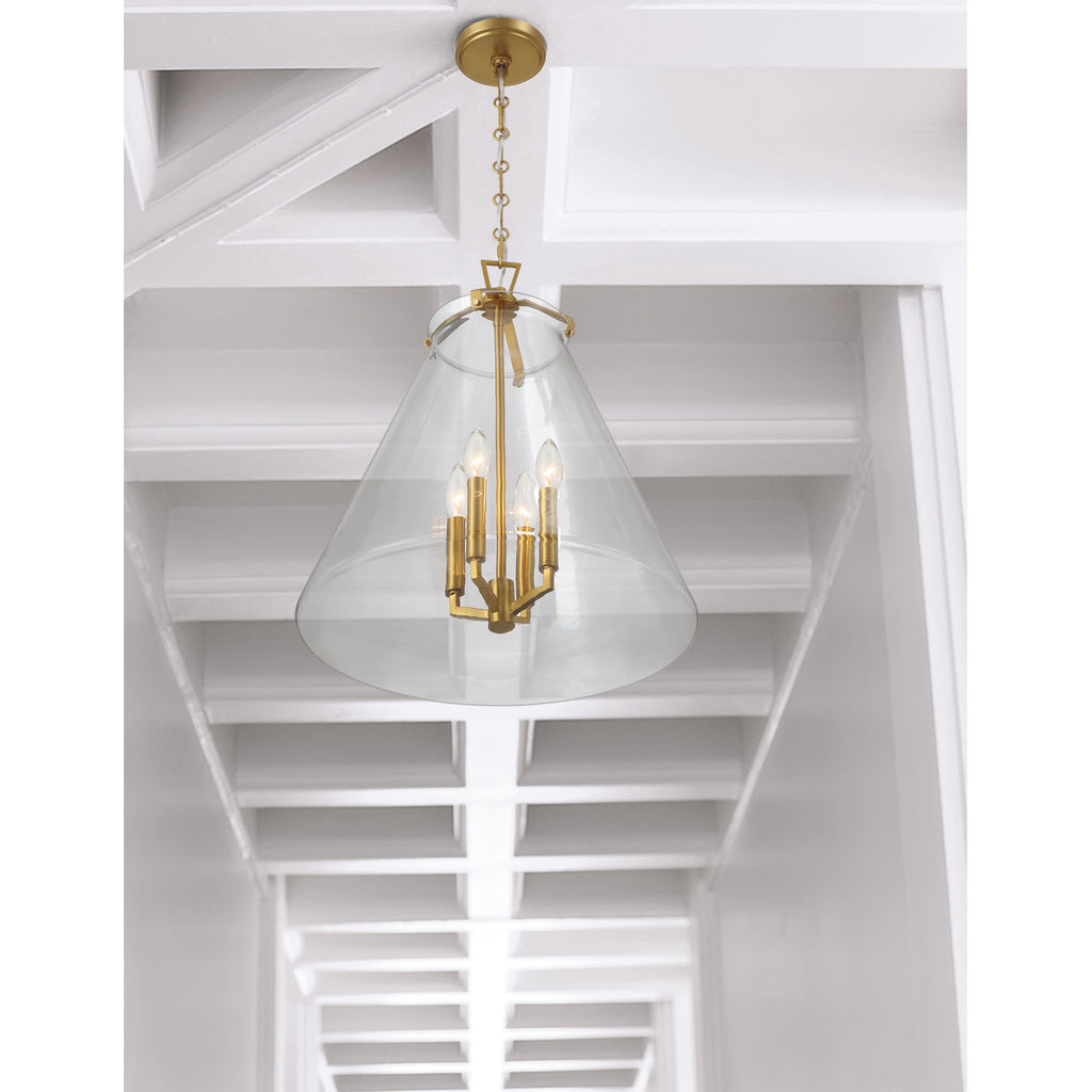 Crystorama Voss 18'' Pendant in Luxe Gold - Lifestyle View