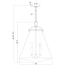 Crystorama Voss 18'' Pendant - Product Dimensions