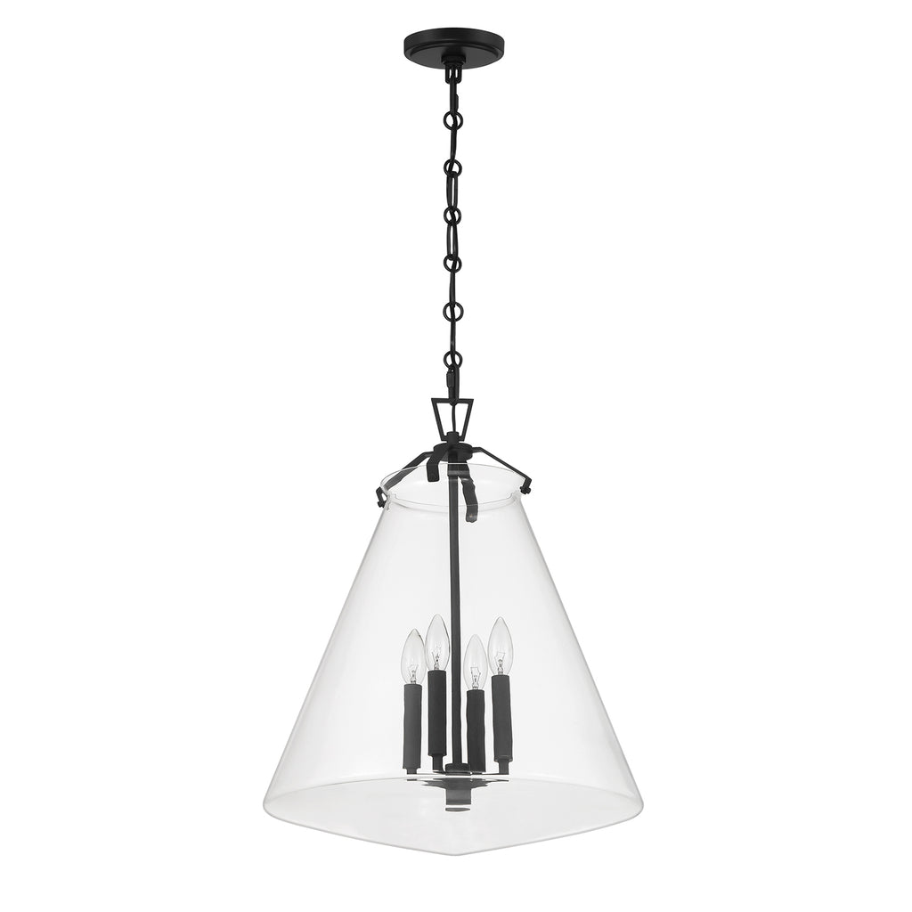 Crystorama Voss 18'' Pendant in Matte Black - Additional View