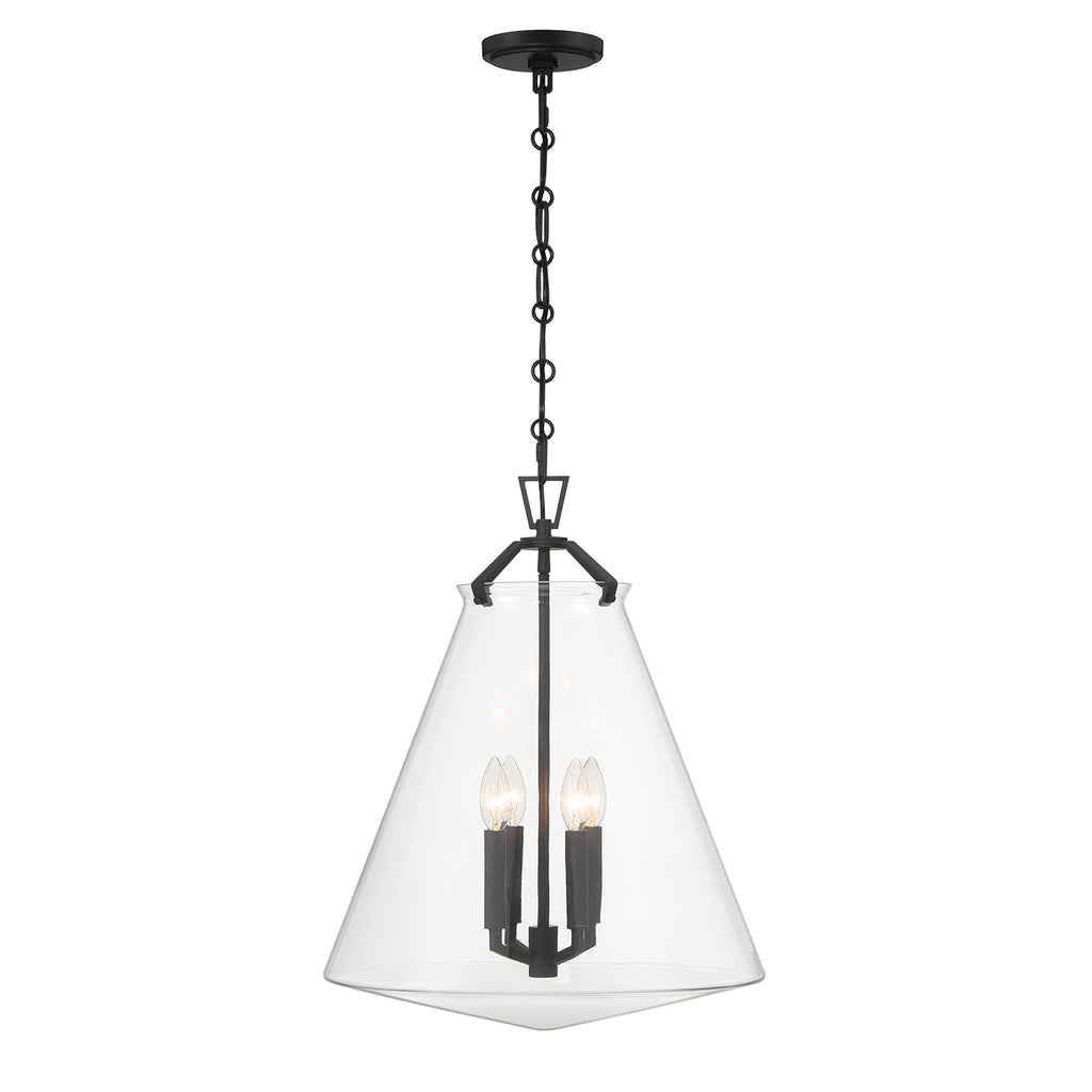 Crystorama Voss 18'' Pendant in Matte Black - Additional View