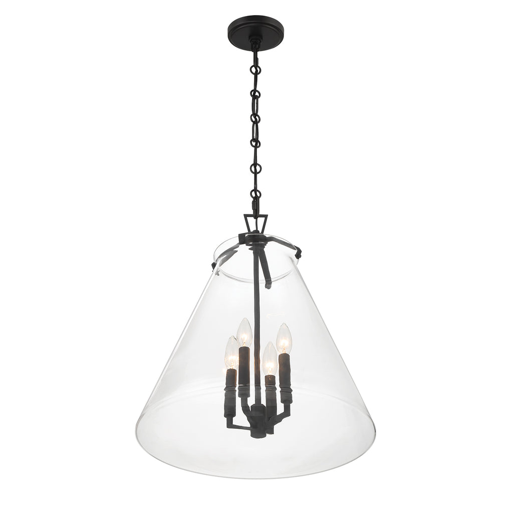 Crystorama Voss 18'' Pendant in Matte Black - Additional View