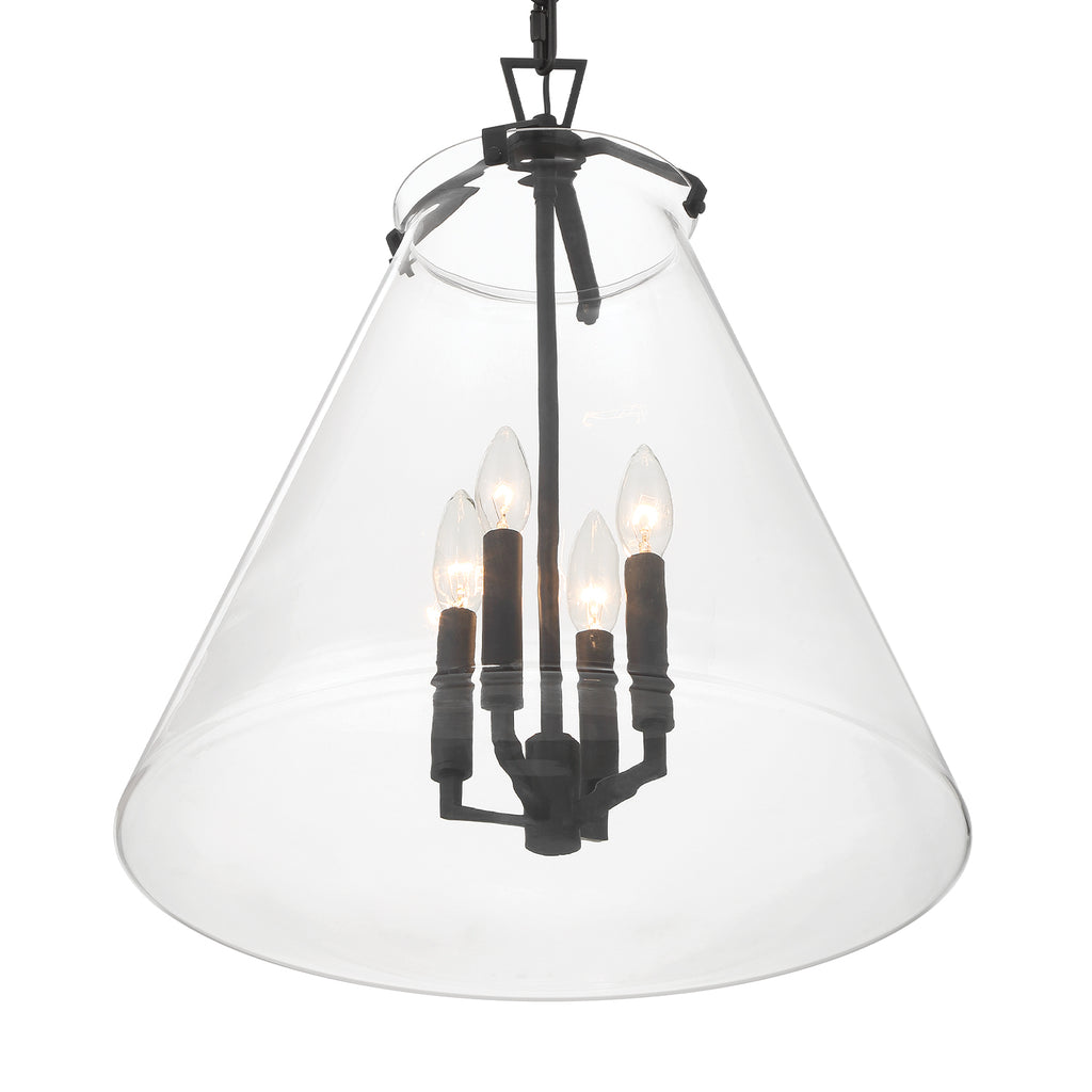 Crystorama Voss 18'' Pendant in Matte Black - Additional View