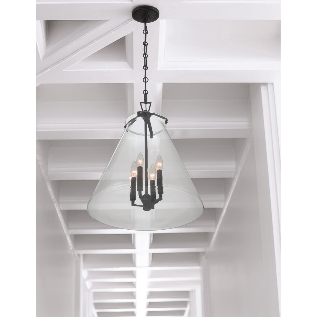Crystorama Voss 18'' Pendant in Matte Black - Lifestyle View