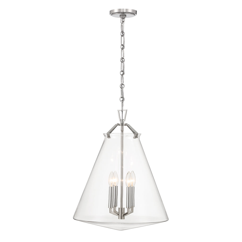 Crystorama Voss 18'' Pendant in Polished Nickel - Additional View