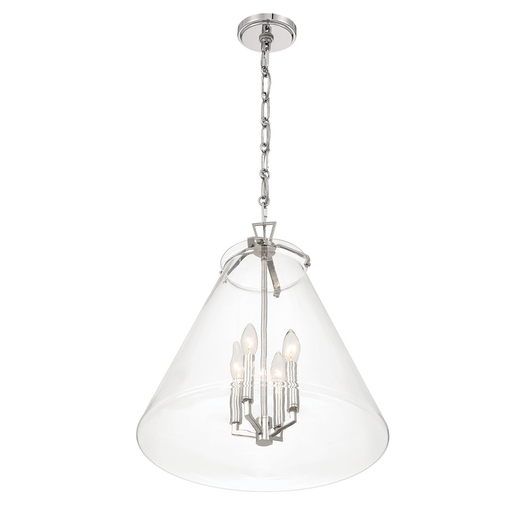 Crystorama Voss 18'' Pendant in Polished Nickel - Additional View