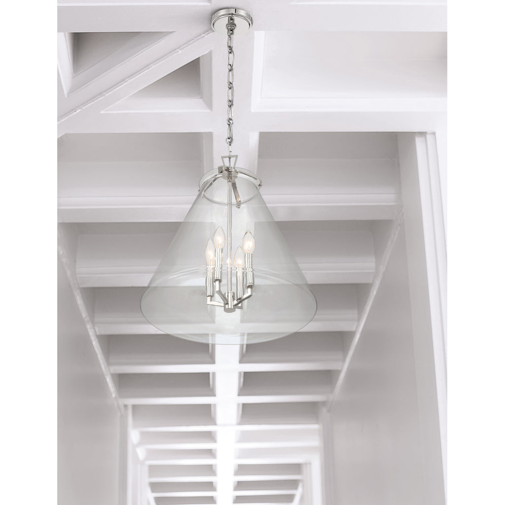 Crystorama Voss 18'' Pendant in Polished Nickel - Lifestyle View