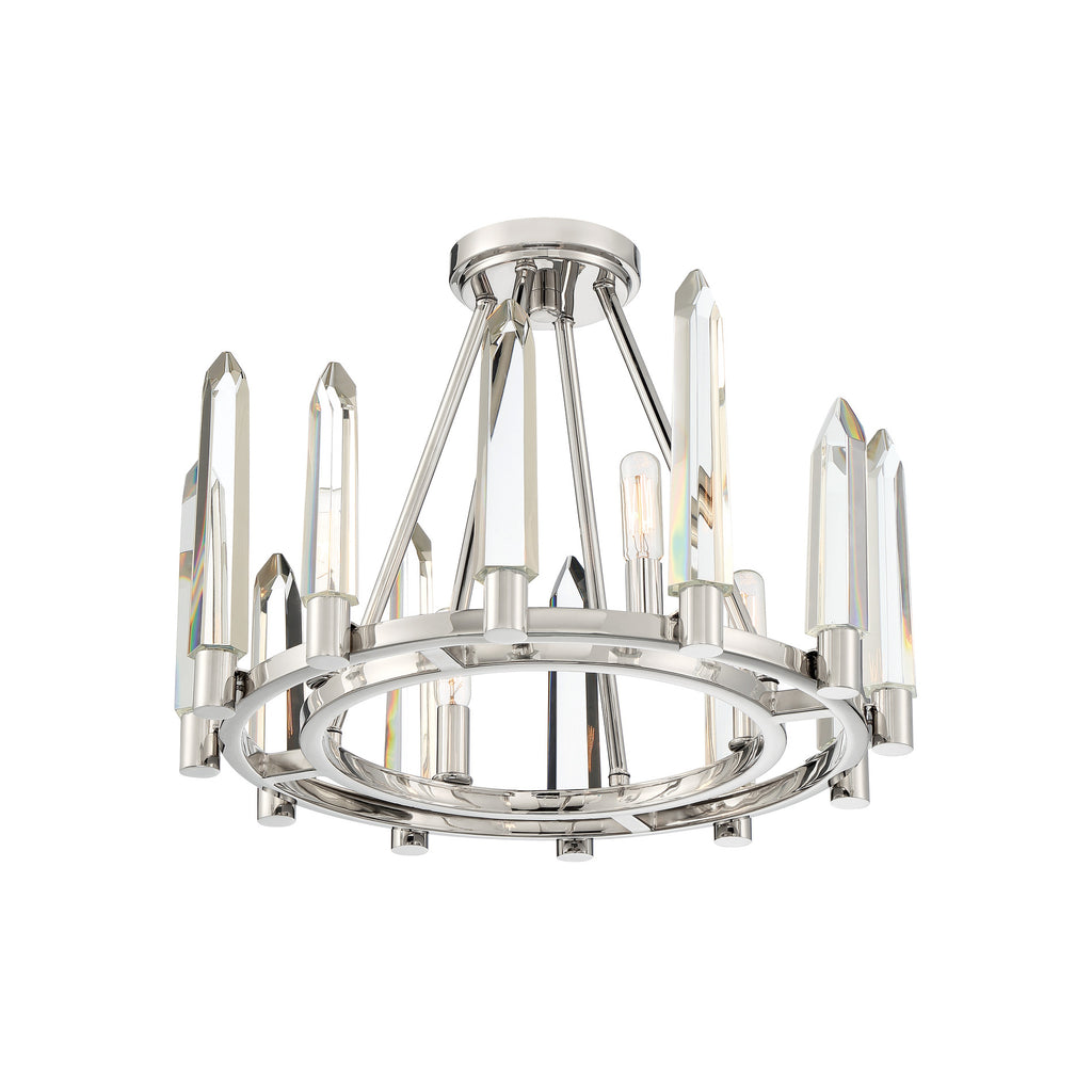 Crystorama Watson 18.25'' Semi Flush Mount in Polished Nickel - Additional View