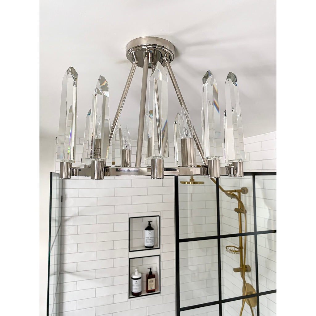Crystorama Watson 18.25'' Semi Flush Mount in Polished Nickel - Lifestyle View