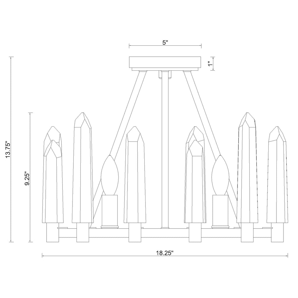 Crystorama Watson 18.25'' Semi Flush Mount - Product Dimensions