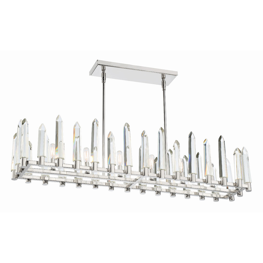 Crystorama Watson 42'' Linear Chandelier in Polished Nickel - Additional View