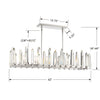 WAT-B2006-PN Watson 6 Light Linear Chandelier | Dimensions Image